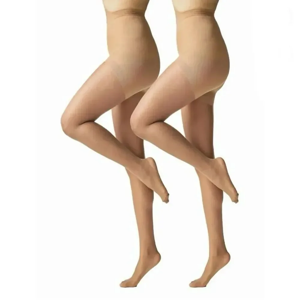 Silk Impressions Shimmer Sheer Pantyhose Stockings 20 Denier Sheer 2, 2-Packs M
